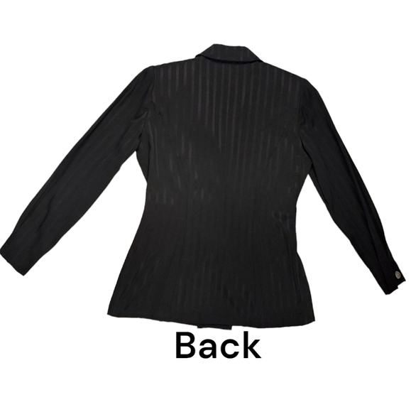 80s Vintage Striped Blazer Tapered Sleeves  Flattering Shape Gothcorp Jacket - Picture 4 of 5
